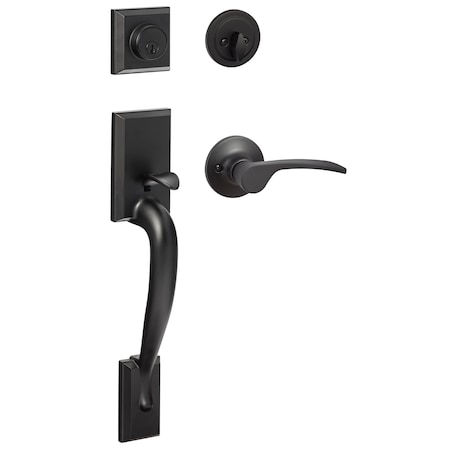 Sure-Loc Hardware Sure-Loc Hardware Madison Handleset, Grade 2, Edge Handleset Trim Lever, Flat Black MA507-G2-EG RH FBL
